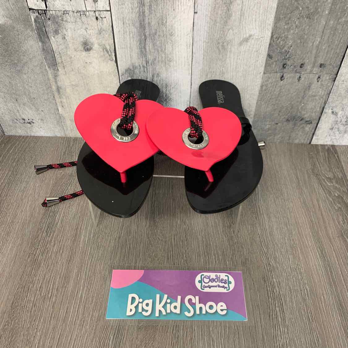 Size 5 Black/Pink Mini Melissa Sandals