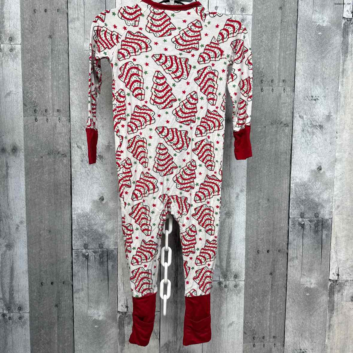 Size 12-18 Months White/Red Bamboo Footy PJs