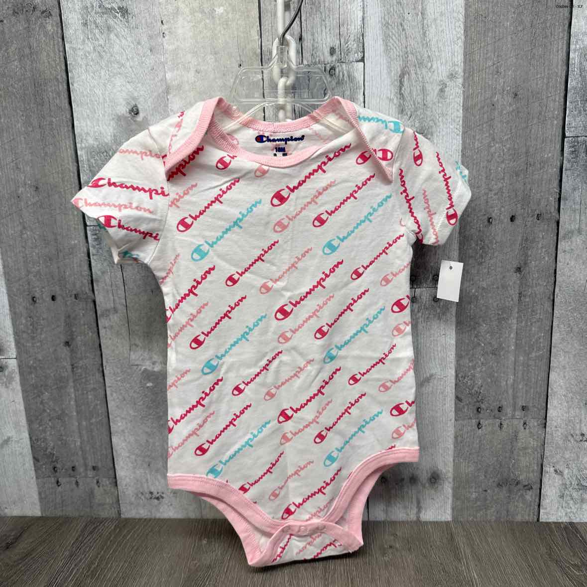Size 18 Months White/Pink Champion Bodysuit
