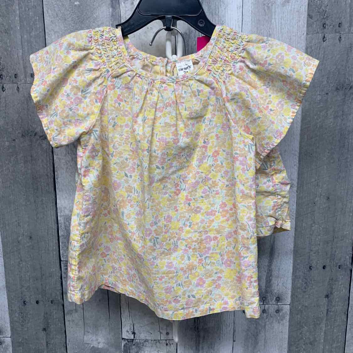 Size 3T Yellow Floral Print Carter's Shirt/Shorts