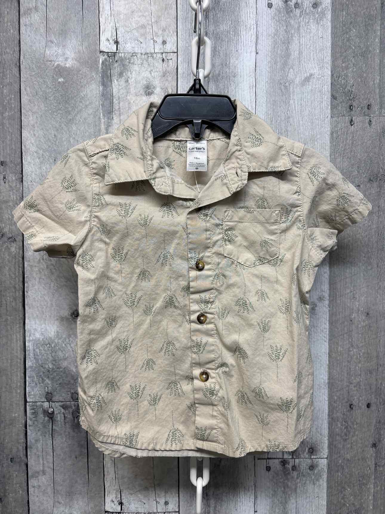 Size 18 Months Tan/Green Just One You Button Up