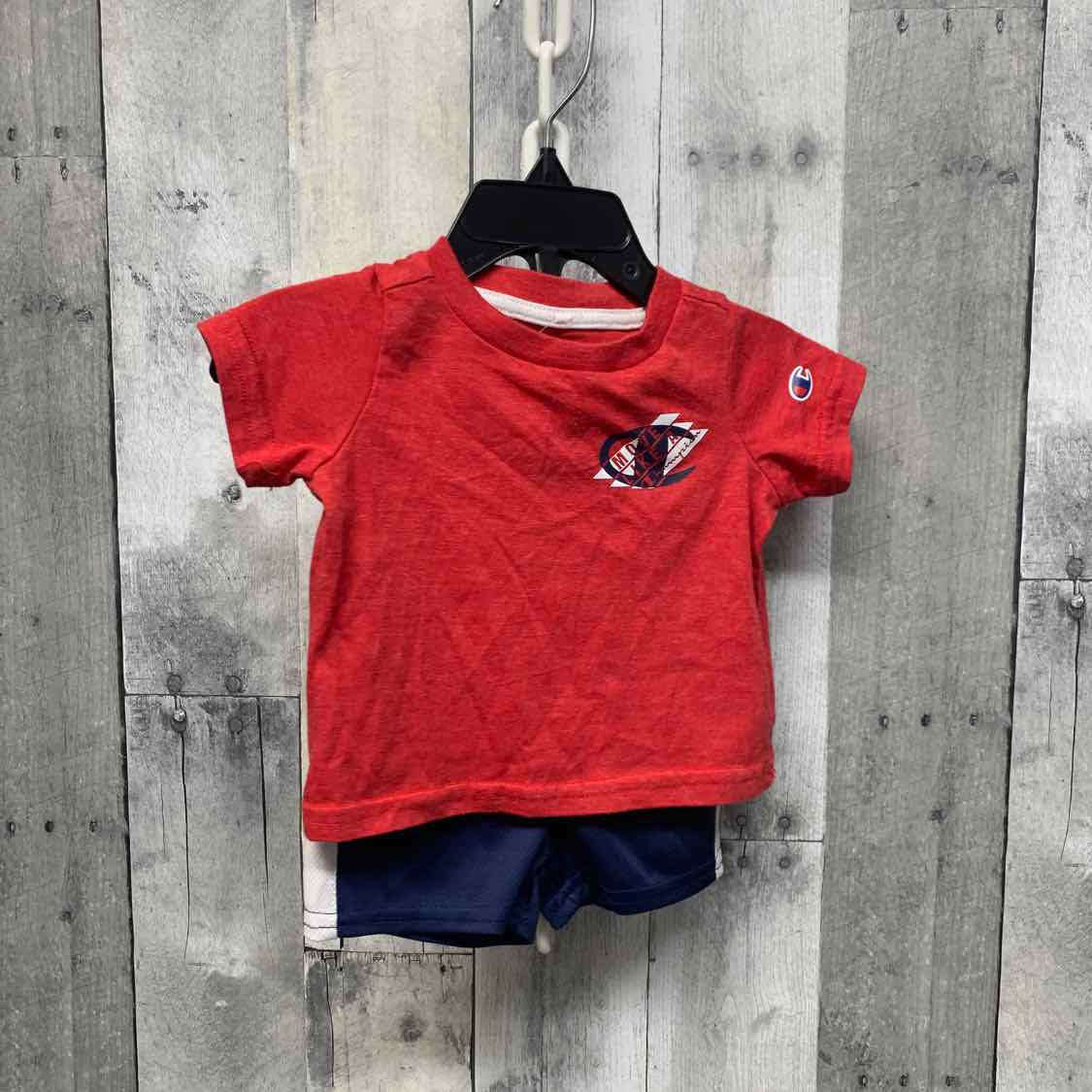 Size 0-3 Months Red/Navy Champion Shirt/Shorts
