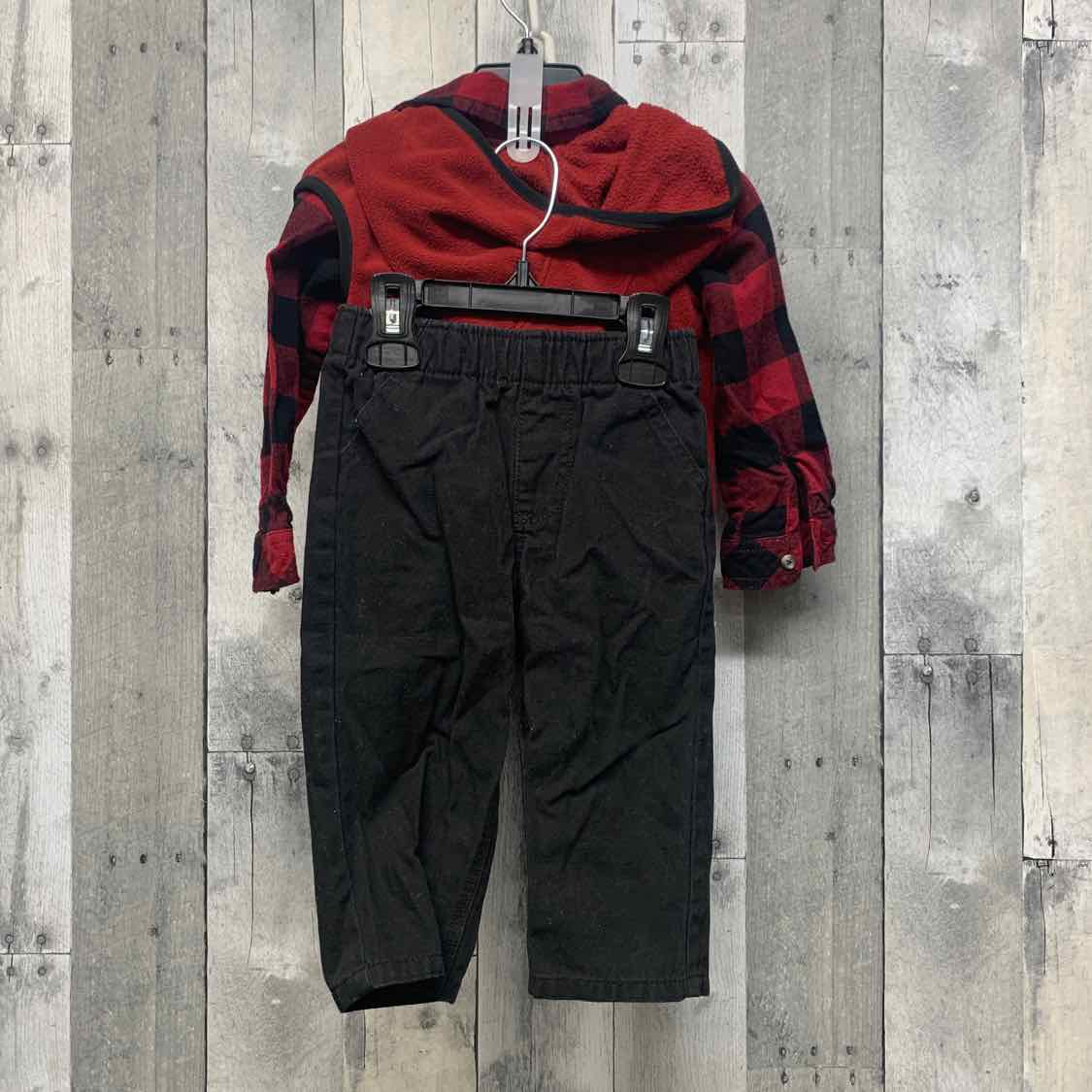 Size 18 Months Red/Black Carhartt Shirt/Pants