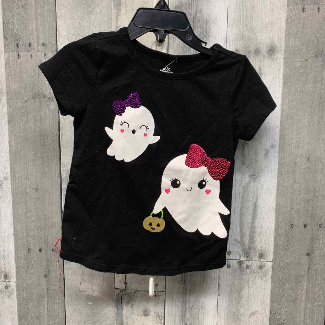 Size 3T Black Graphic Holiday Brands T Shirt
