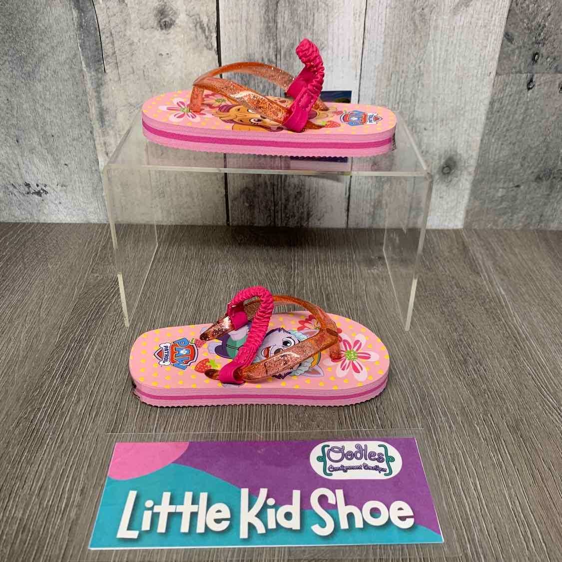 Size 5/6 Pink Print Paw Patrol Flip Flops