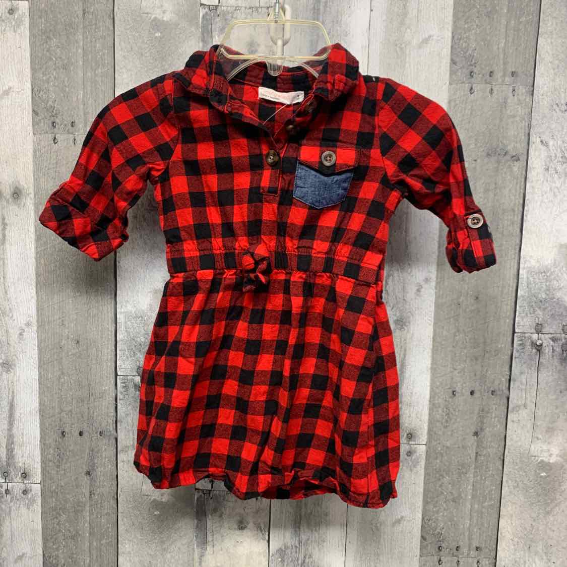 Size 5 Red/Black Young Hearts LS Dress