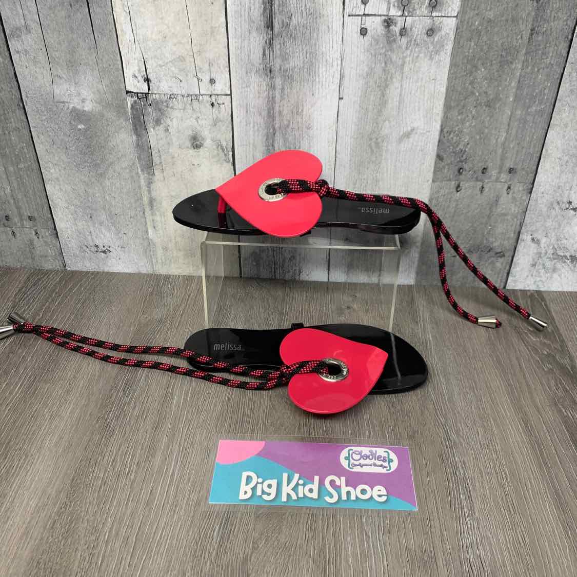 Size 5 Black/Pink Mini Melissa Sandals