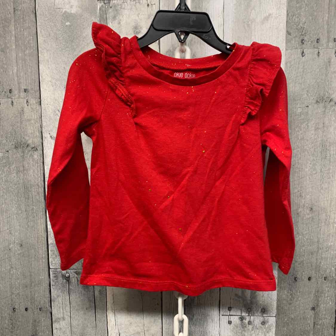 Size 3T Red Okie Dokie Long Sleeve Shirt