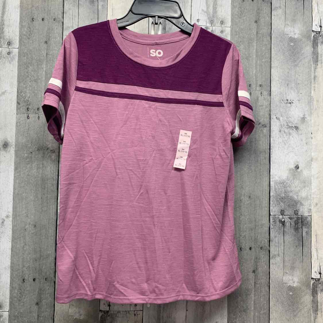 Size 14/16 Purple SO Short Sleeve Shirt - OodlesCB