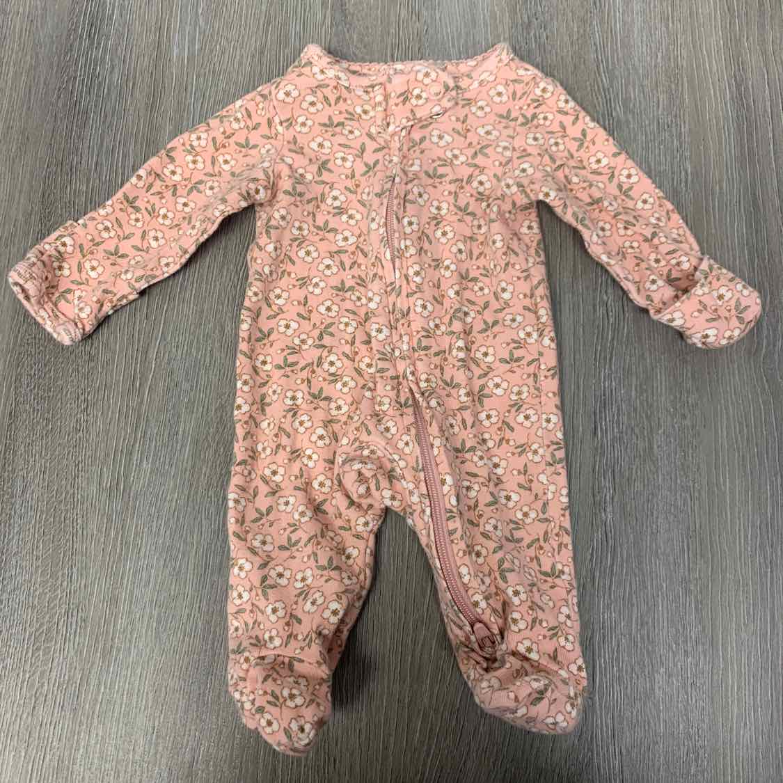 Size Preemie Pink Floral Print Child of Mine Footy PJs