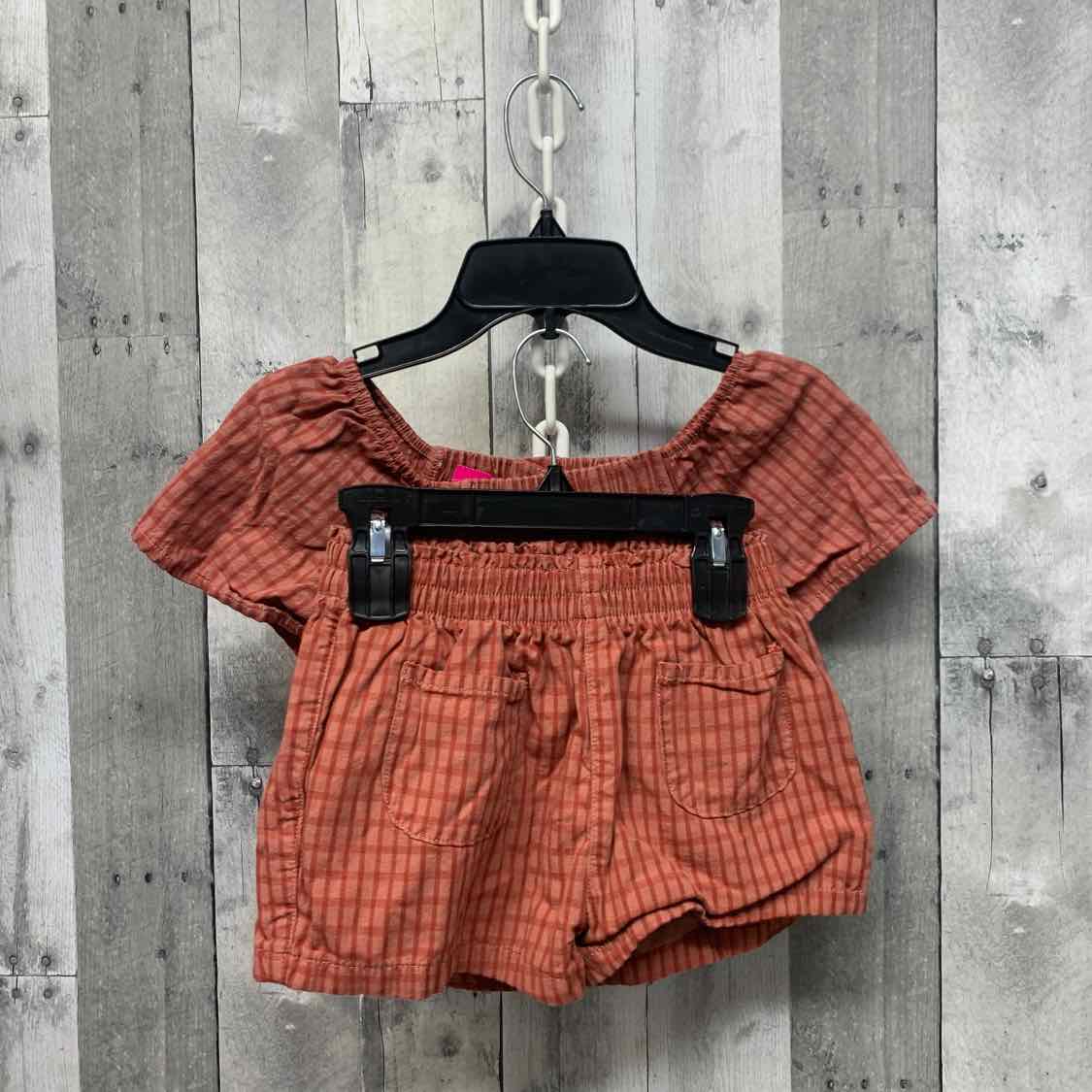Size 5T Pink Plaid B Brand Shirt/Shorts