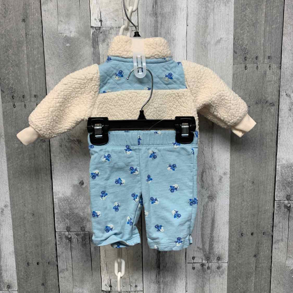 Size Newborn Ivory/Blue Carter's Jacket/Pants