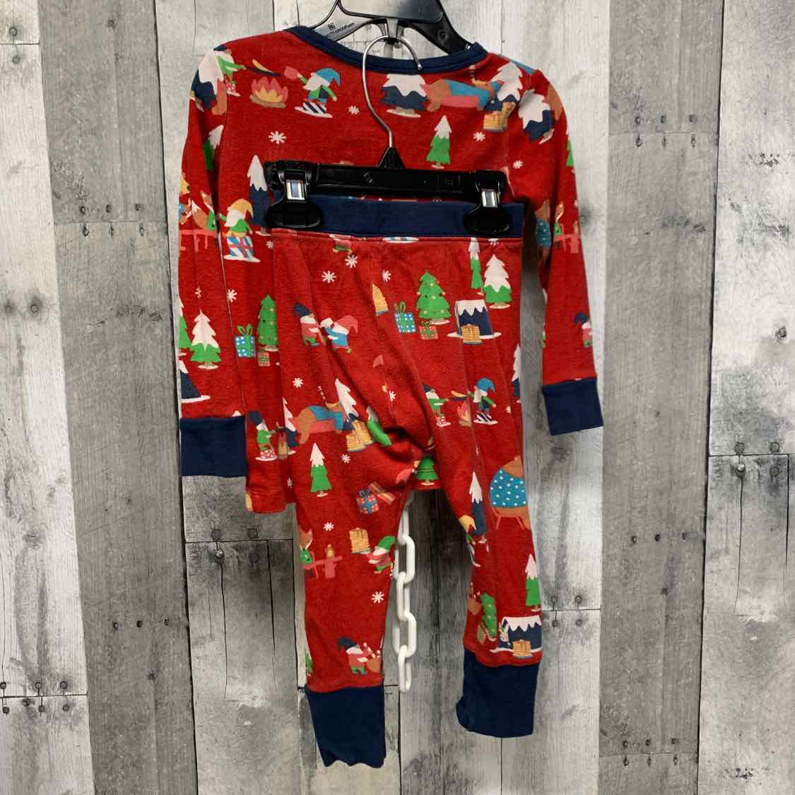 Size 3T Red Print Holiday Brands 2pc PJs