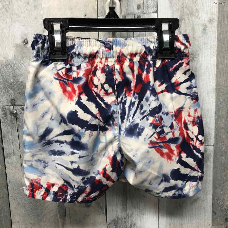 Size 2T Blue/Red Cat & Jack Swim Trunks