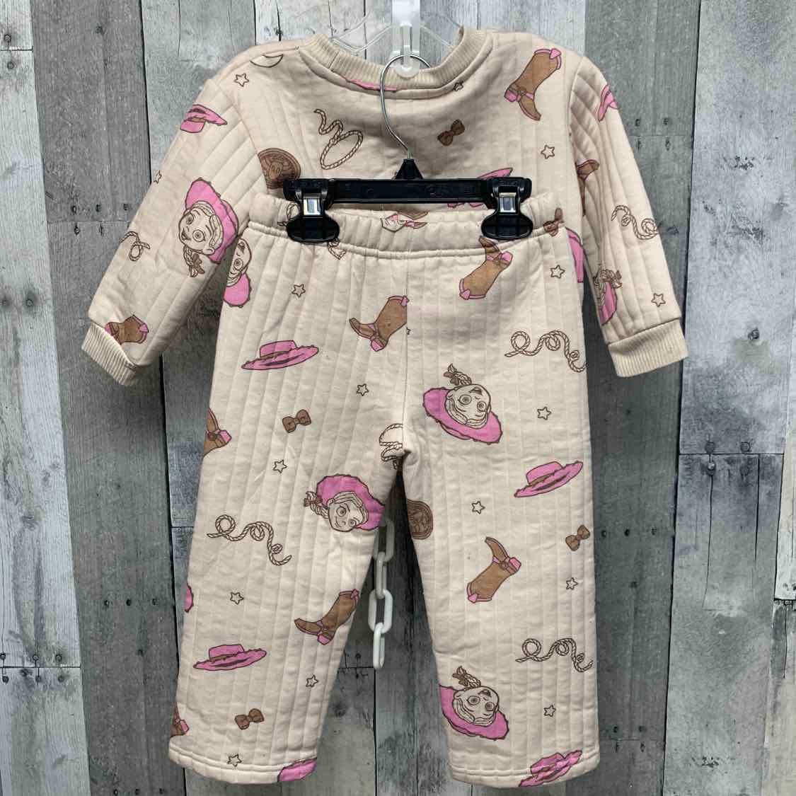 Size 3T Ivory/Pink Disney Sweats - 2pc