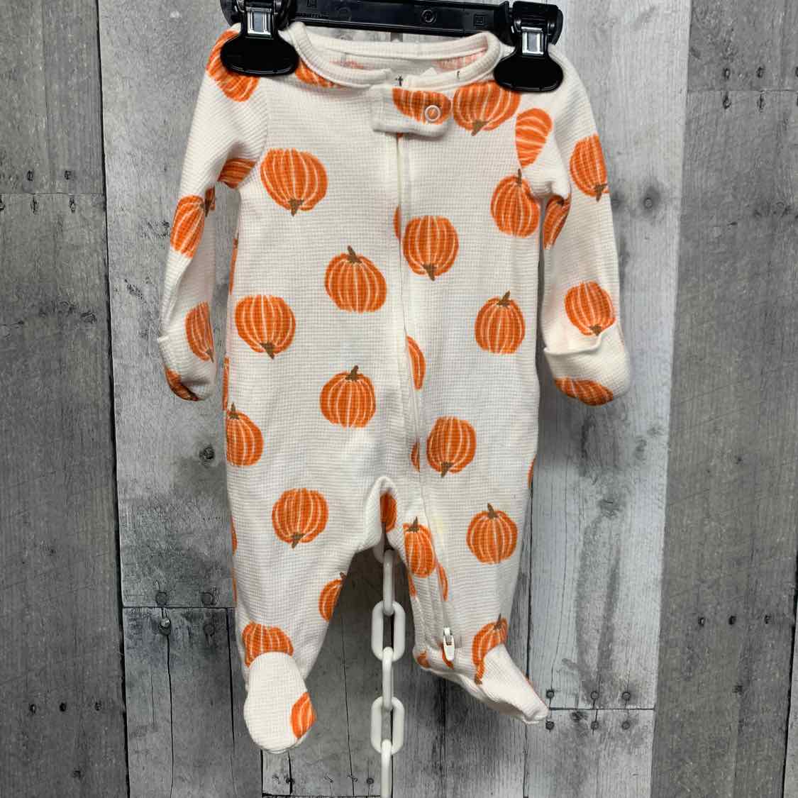 Size Newborn White Print Child of Mine Footy PJs