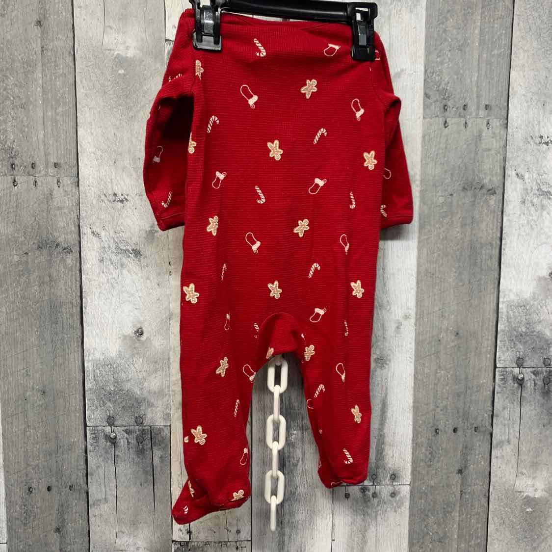 Size 6 Months Red Print Just One You Footy PJs