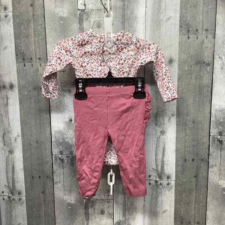 Size 6 Months White/Pink Just One You Shirt/Pants