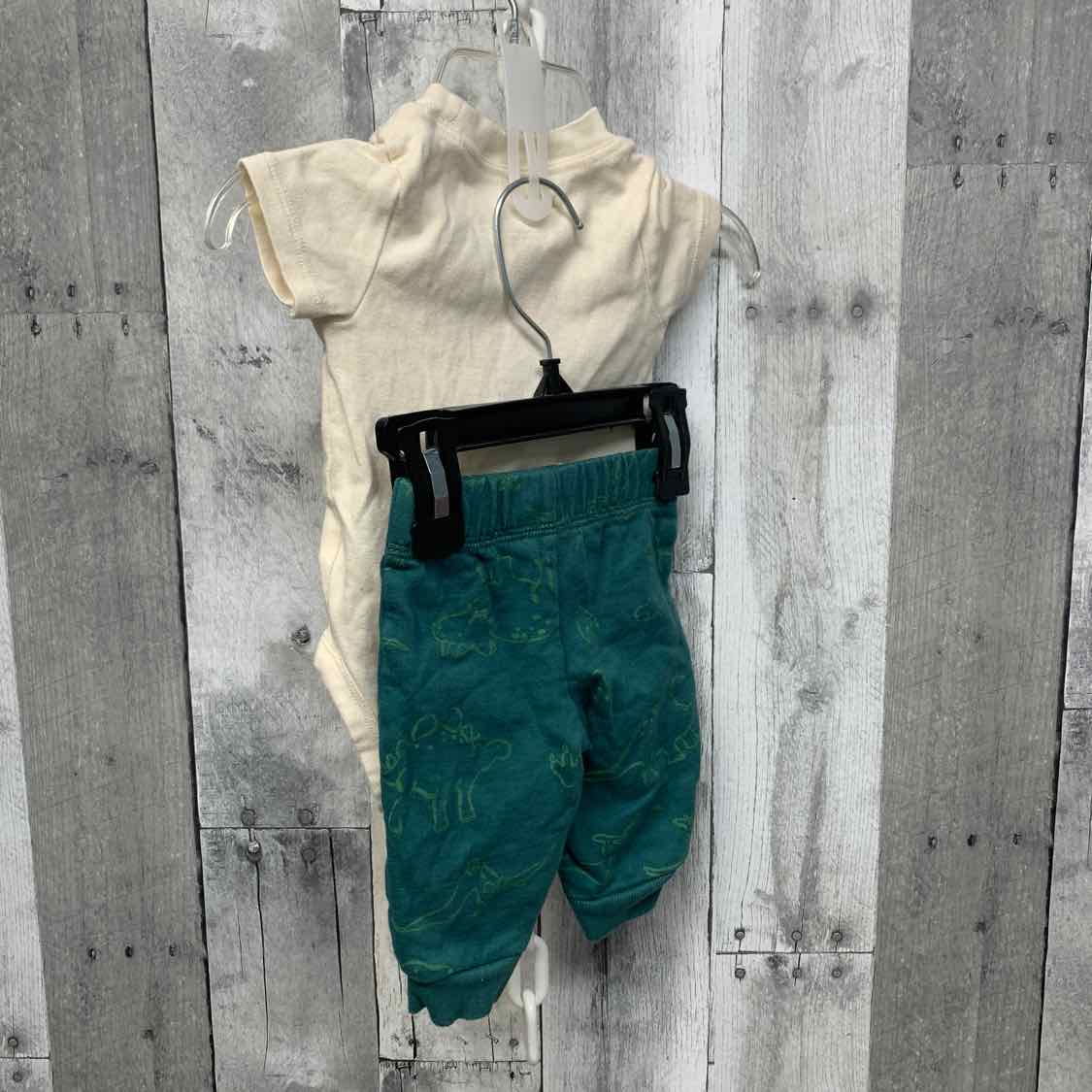 Size 3 Months Tan/Green Carter's Shirt/Pants