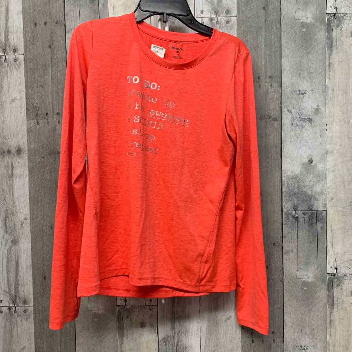 Size 16 Orange Reebok Long Sleeve Shirt