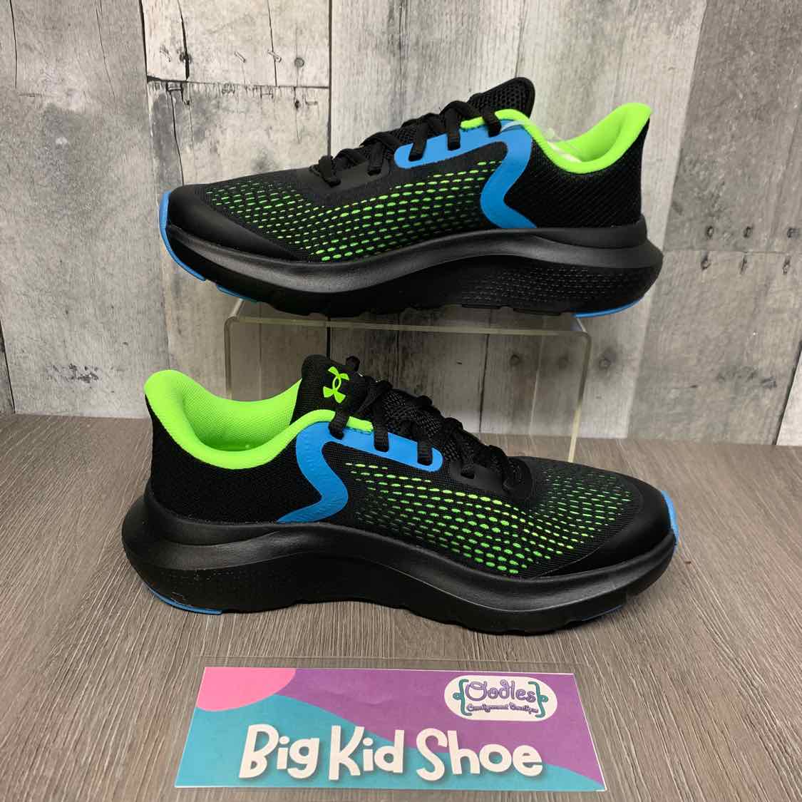Size 5 Black/Blue Sport Brand Sneakers