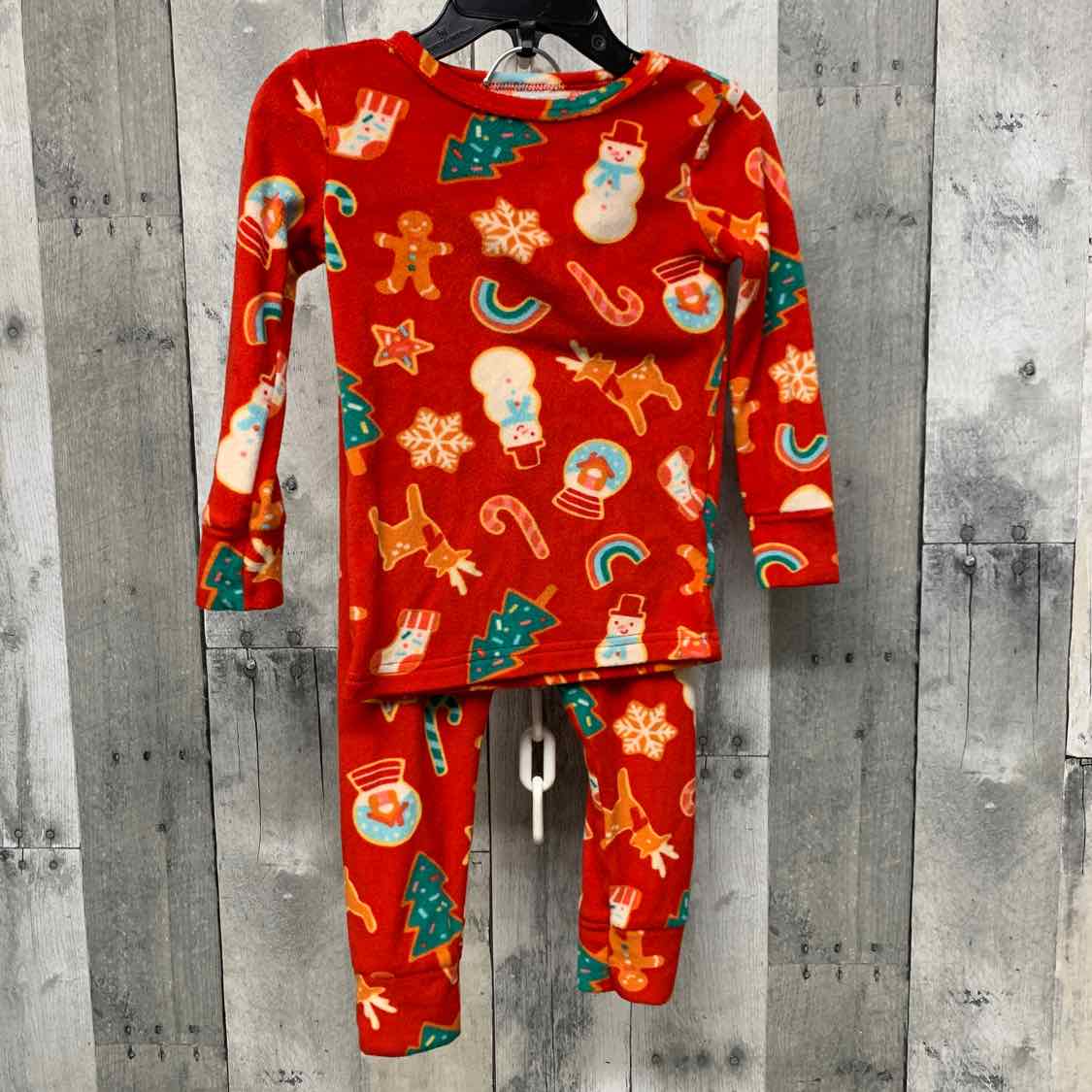 Size 2T Red Print Cat & Jack 2pc PJs