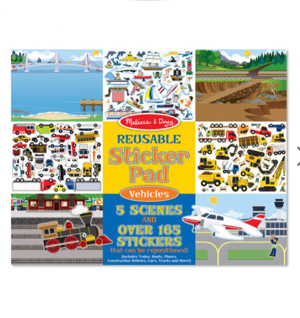 Melissa & Doug Vehicles Reusable Sticker Pad - OodlesCB