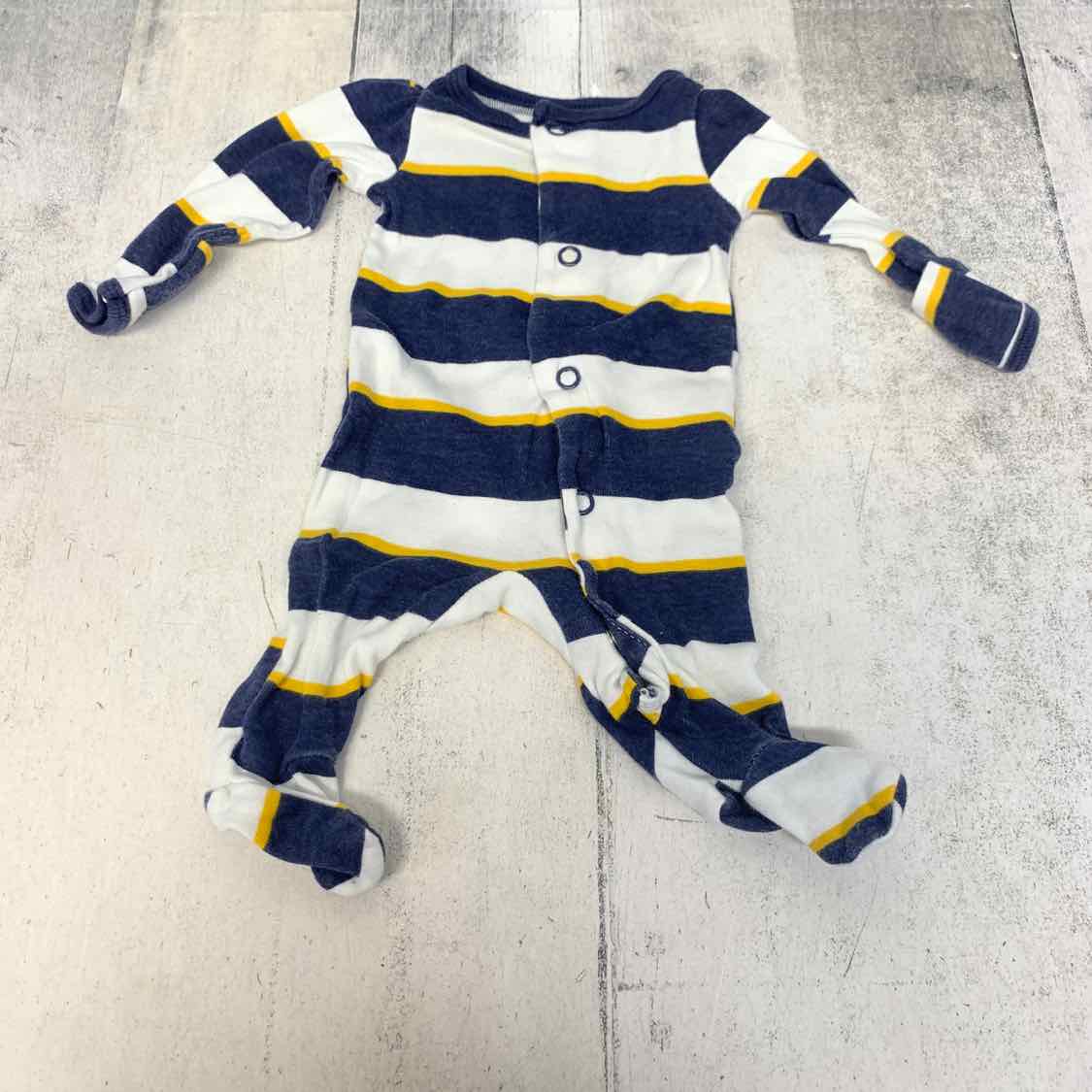 Size Preemie Navy/White Carter's Footy PJs - OodlesCB