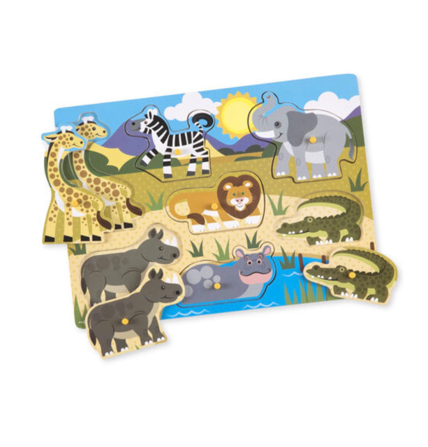 Melissa & Doug Safari Peg Puzzle - OodlesCB