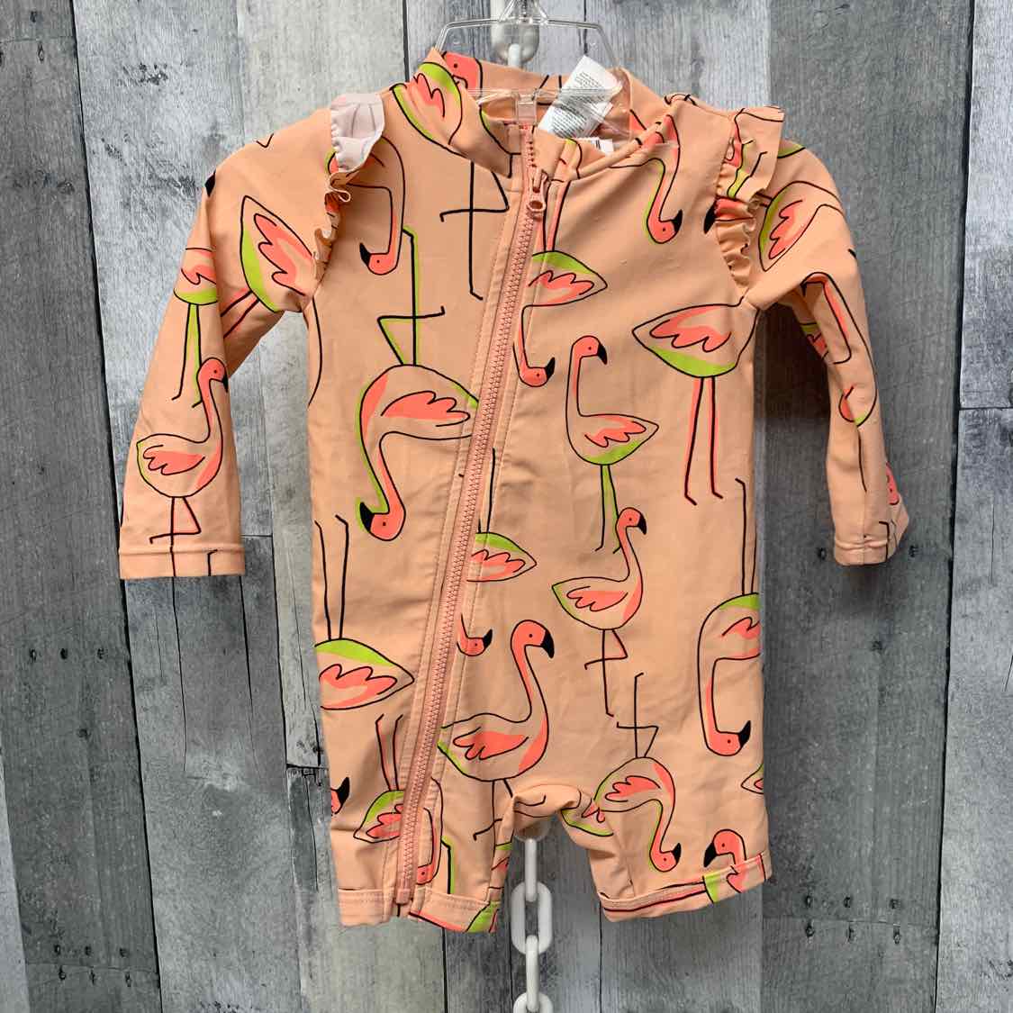 Size 6 Months Peach Print Just One You Swim Suit - 1pc - OodlesCB